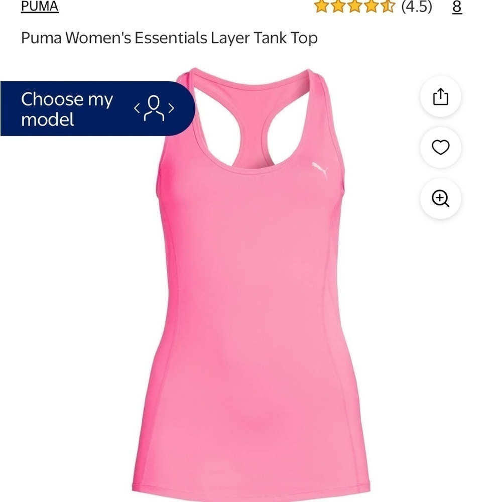 Puma Pink Fitted Tank Top